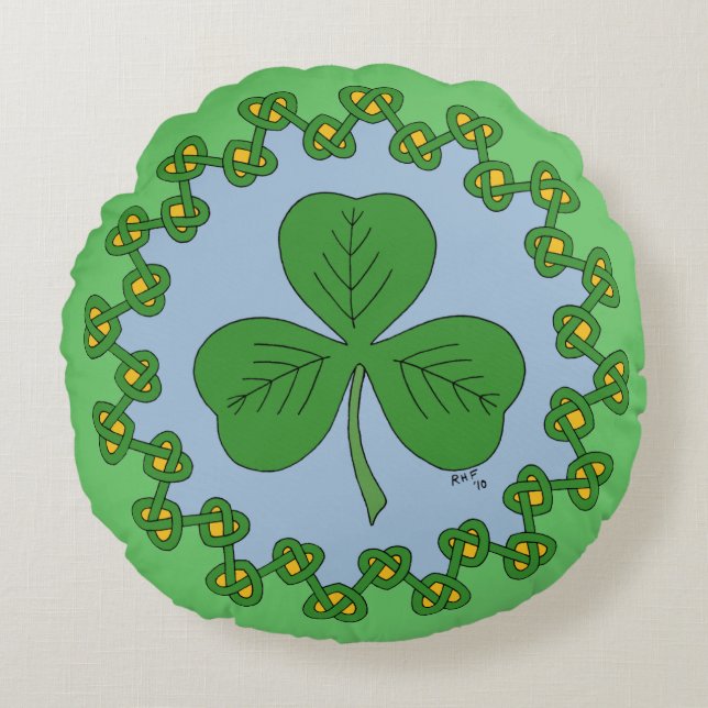 Coussins Ronds Shamrock et réseau (Devant)