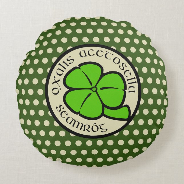 Coussins Ronds Shamrock vert Saint Patrick's Day Floral Art (Devant)