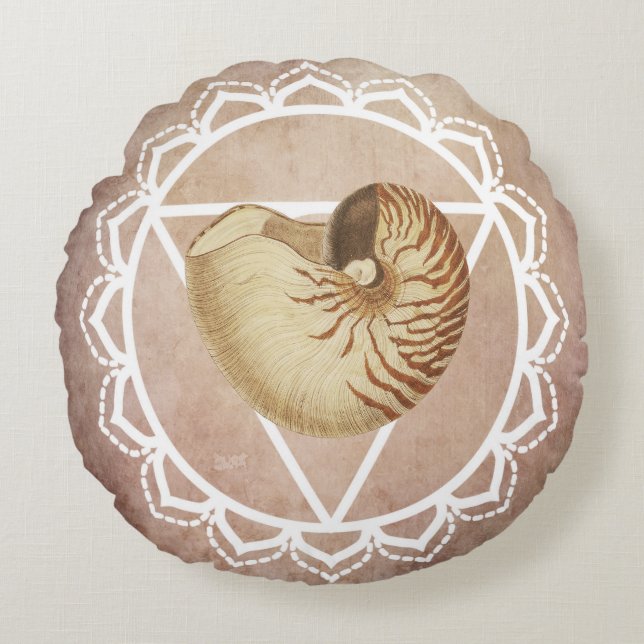Coussins Ronds Shell Chakra Red (Devant)