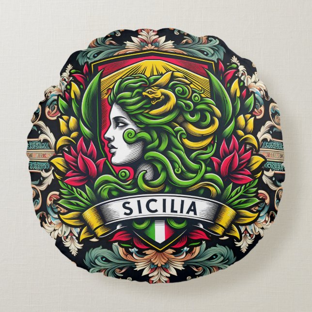 Coussins Ronds Sicilia Design sicilien (Devant)