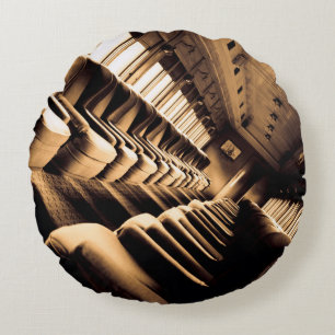 Coussins Ronds Sièges de train Sepia