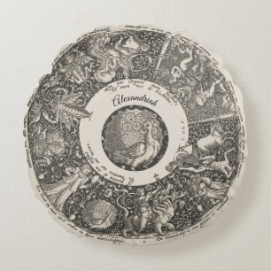 Coussins Ronds Signe astrologique carte des étoiles Astronomie Co