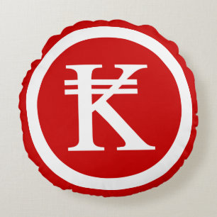 Coussins Ronds Signe monétaire Kip laotien / Lao