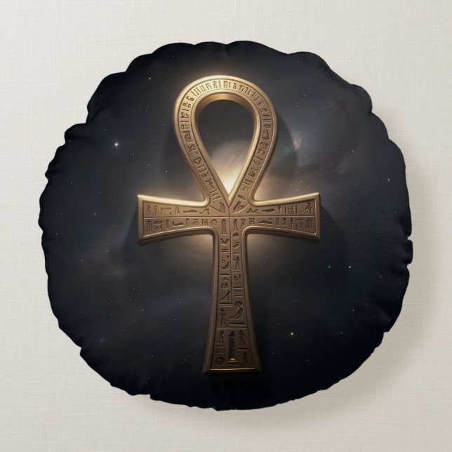 Coussins Ronds Signification du symbole Ankh – clé de (Devant)
