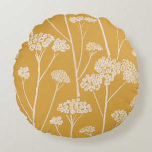 Coussins Ronds Silence de Prairie Ocbre Doré Beige Rosé