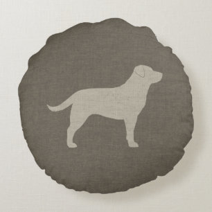 Coussins Ronds Silhouette de Labrador Retriever jaune Race de c