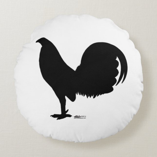 Coussins Ronds Silhouette du coq Gamecock (Devant)