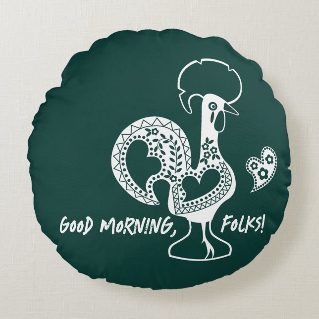 Coussins Ronds Silhouette Moderne Du Coq Portugais (Devant)