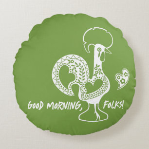 Coussins Ronds Silhouette Moderne Du Coq Portugais