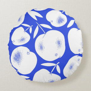 Coussins Ronds Silhouettes de pomme texturées : Motif à main