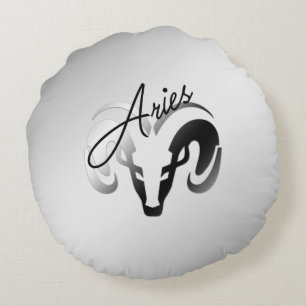 Coussins Ronds Silver Aries le bélier Zodiac