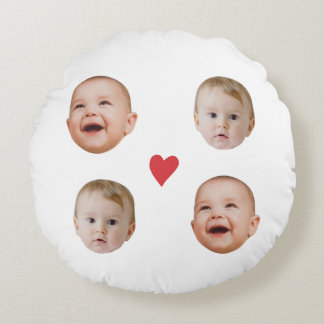 Coussins Ronds Simple Baby Face Avec coeurs 2 Photo