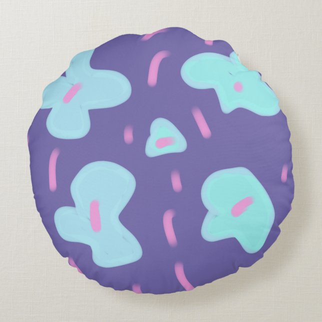 Coussins Ronds Simple et minimal ajouter votre parties scintillan (Dos)