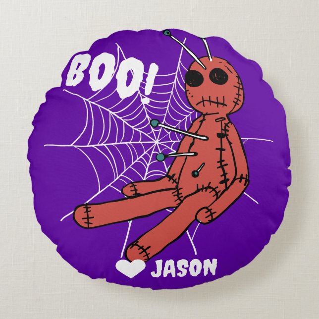 Coussins Ronds Simple Happy Halloween boo éffrayant voodoo doll (Devant)
