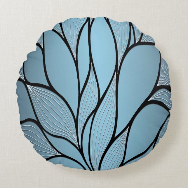 Coussins Ronds Sky Blue Hues Creative Leave Motif (Devant)