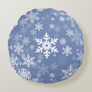 Coussins Ronds Snowflakes Personnaliser graphique Arrière - plan