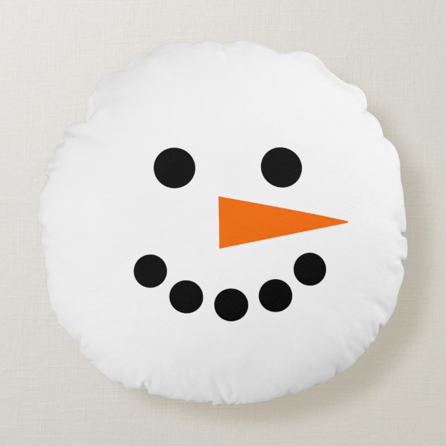 Coussins Ronds Snowman visage hiver vacances Noël Hanoukka (Devant)