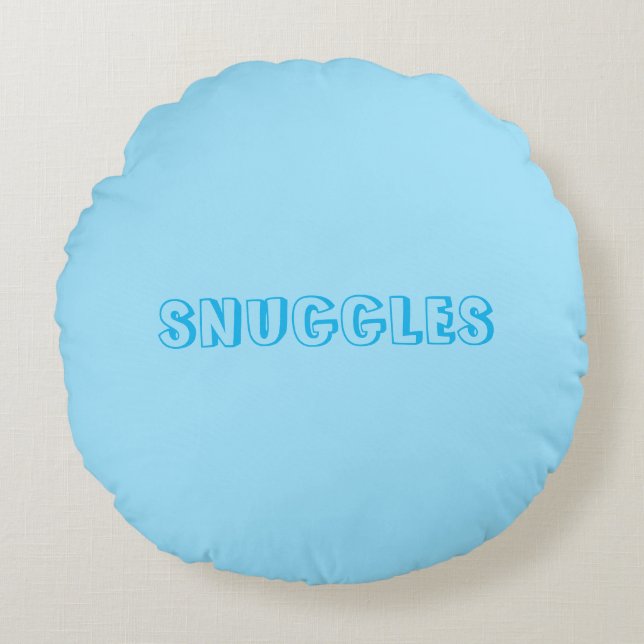 Coussins Ronds "Snuggings" bleu clair (Devant)