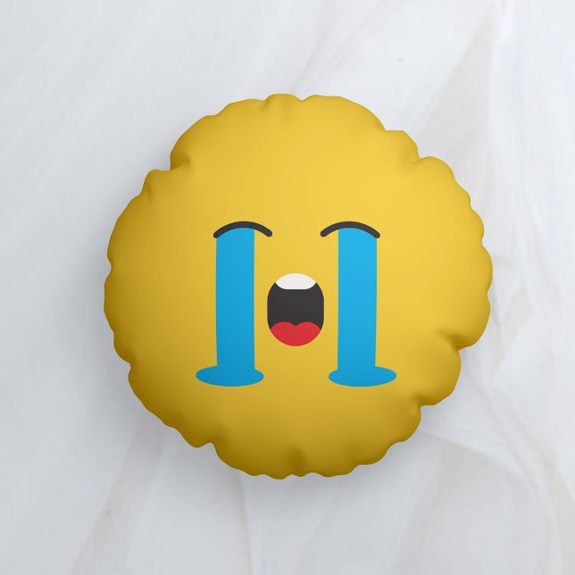 Coussins Ronds Sobre Triste visage Jaune Emoji (Créateur téléchargé)