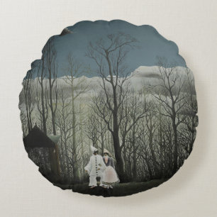 Coussins Ronds Soirée de Carnaval, peinture à l'huile d'Henri Rou