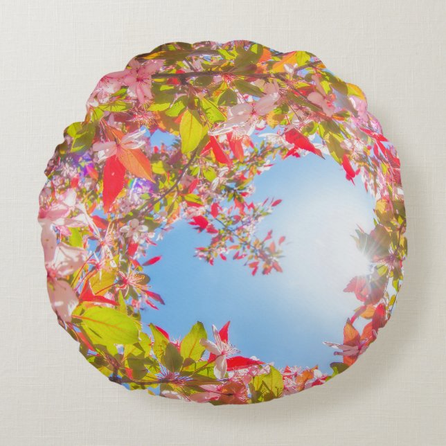 Coussins Ronds Sois ma Valentine Nature fleurit Coeur en fleurs (Devant)