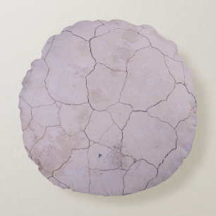 COUSSINS RONDS SOL EN BÉTON BLANC CRAQUÉ