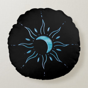 Coussins Ronds Soleil Turquoise