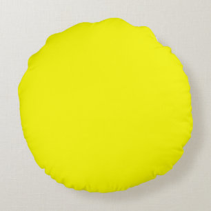 Coussins Ronds Solide jaune vif de couleur basique unie