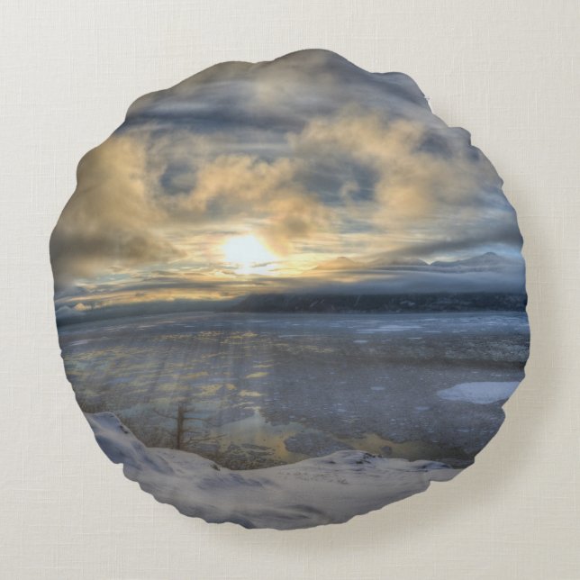 Coussins Ronds Solstice d'hiver Turnagain Arme (Dos)