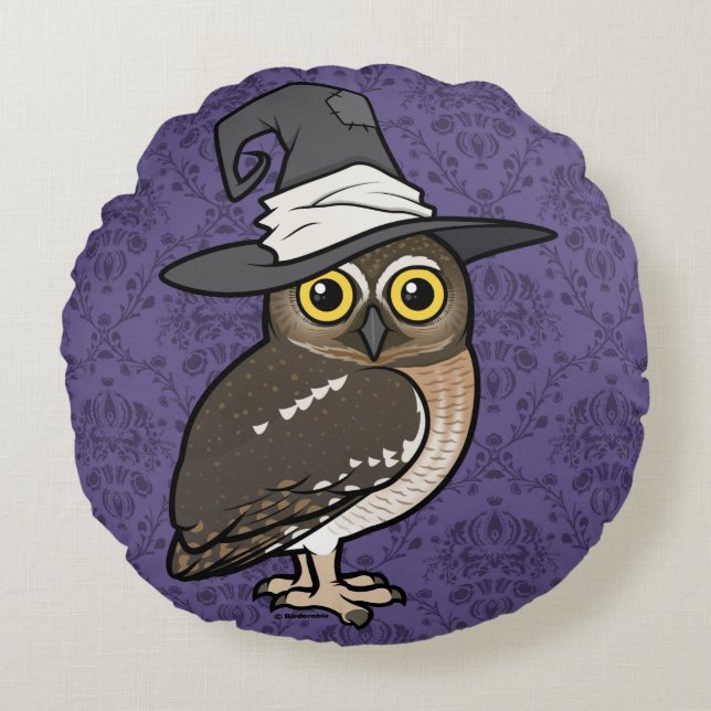 Coussins Ronds Sorcière de hibou de Birdorable Elf (Devant)