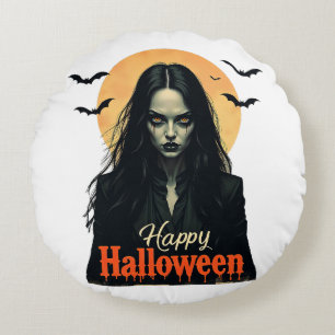 Coussins Ronds Sorcière gothique d'Halloween