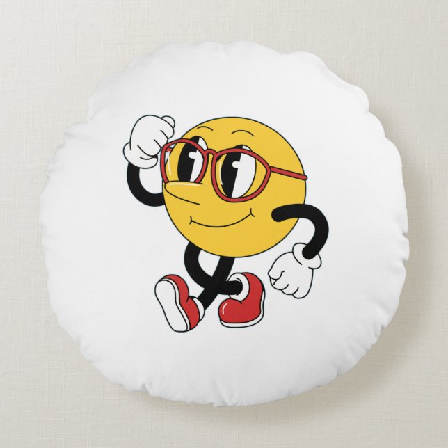 Coussins Ronds Soudure Swagmoji - Oreiller à lancer de dessin (Devant)