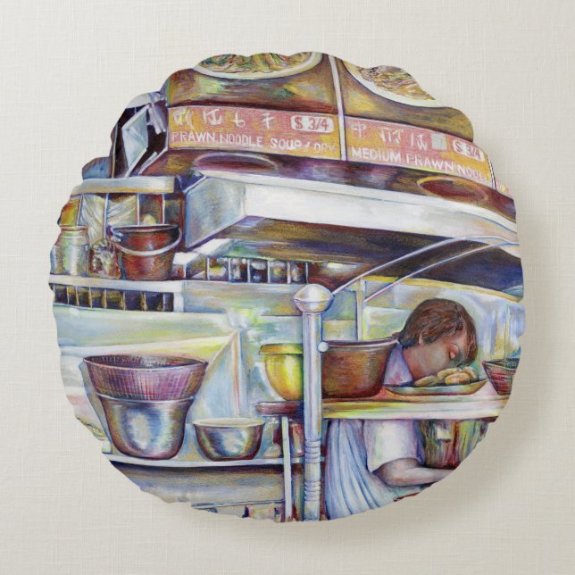 Coussins Ronds Soupe de queue de porc à Singapour (Devant)