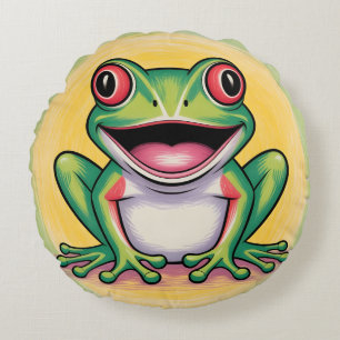 Coussins Ronds Sourire doux de grenouille