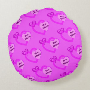 Coussins Ronds Soyeux Saint Valentin Rose Chaud