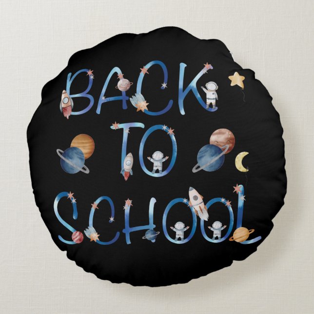 Coussins Ronds Space, back to school (Dos)