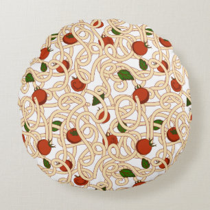 Coussins Ronds Spaghetti pâtes nourriture italienne avec tomate