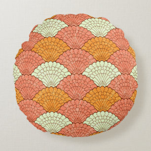 Coussins Ronds Spectacle de coquilles : Motifs de la mer Abstrait