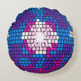 Coussins Ronds Sphère disco miroir géométrique Art Pop Rétro