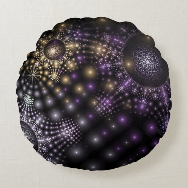 Coussins Ronds Sphère fractale Art Mandala Universe Jeu d'oreille (Devant)