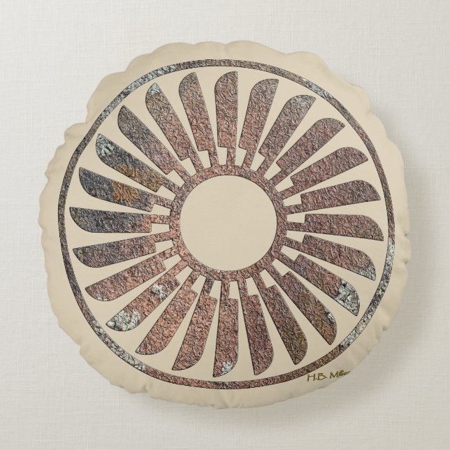 Coussins Ronds Spirale de plume (Devant)