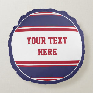Coussins Ronds Sports Sripes Button USA / Angleterre + votre text