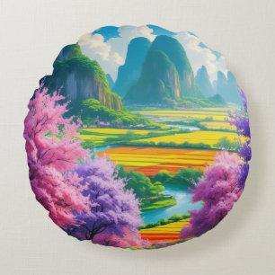 Coussins Ronds "Spring Reverie - Cherry Blossom Imaginaire