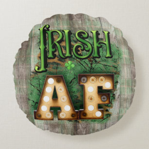 Coussins Ronds St. Patrick's Day Irish AF Irish Marquee Lights