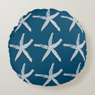 Coussins Ronds Starfish Motif Beach Ocean Blue Christmas 2020