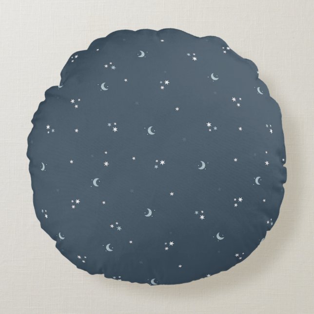 Coussins Ronds Starry Night Sky Moon & Stars Lancer l'oreiller (Devant)