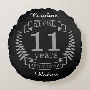 Coussins Ronds Steel Eleventh wedding anniversary 11 ans