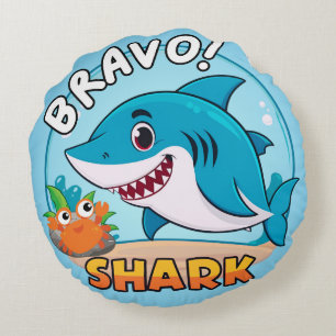 Coussins Ronds Sticker Bravo, Stickers Requin