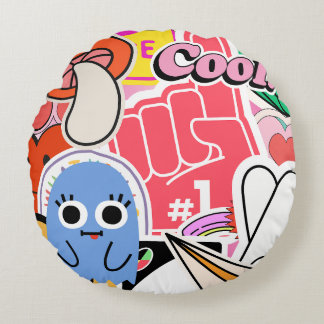Coussins Ronds Stickers Y2K Cool brillant esthétique