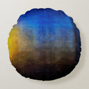 Coussins Ronds Structure numérique de la peinture. vintag art Abs